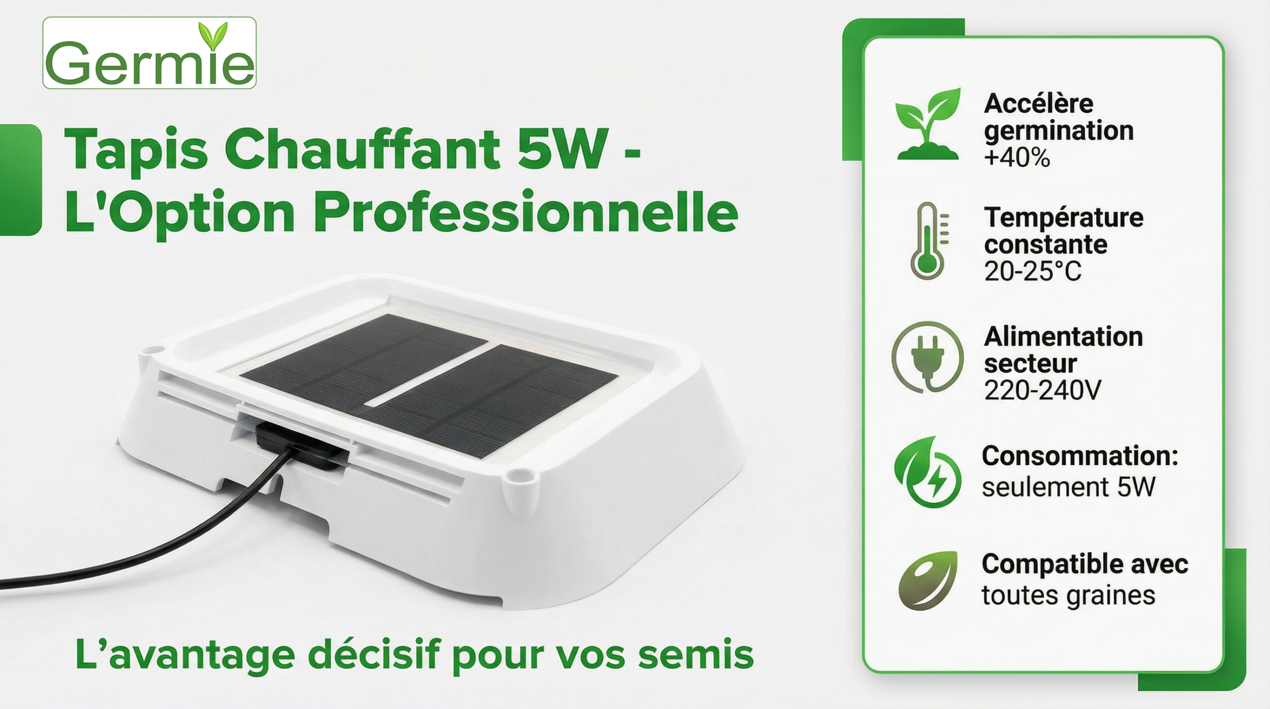 Lampe de culture LED + tapis chauffant semis avec support – Démarrage intérieur des plantes – Image 6