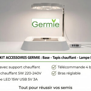 Lampe de culture LED + tapis chauffant semis avec support – Démarrage intérieur des plantes